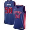 Blue Terry Thomas Pistons #50 Twill Basketball Jersey FREE SHIPPING