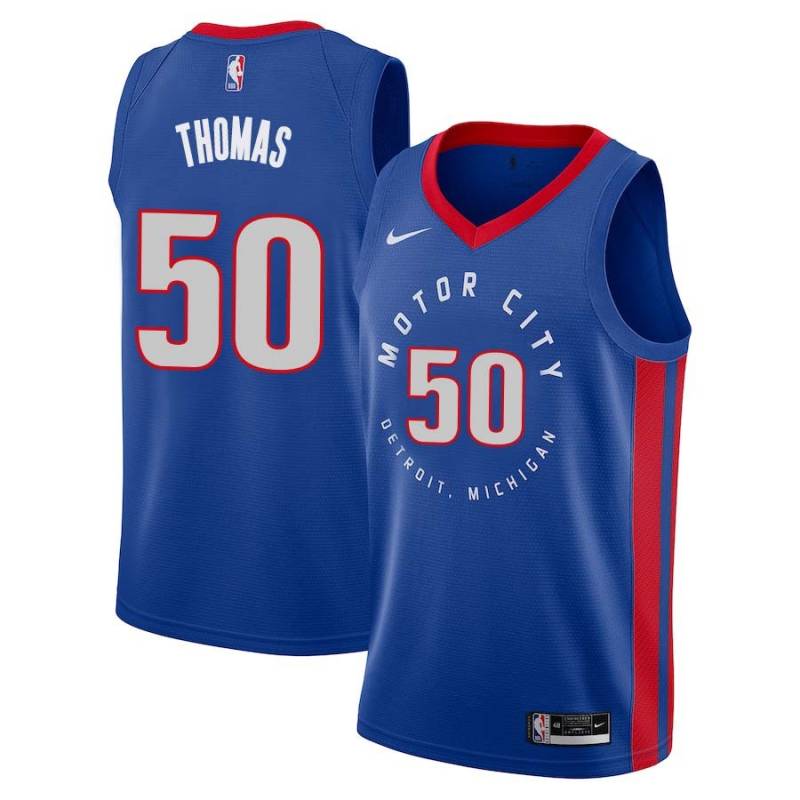 2020-21City Terry Thomas Pistons #50 Twill Basketball Jersey FREE SHIPPING