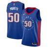 2020-21City Ben Poquette Pistons #50 Twill Basketball Jersey FREE SHIPPING