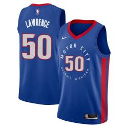 2020-21City Edmund Lawrence Pistons #50 Twill Basketball Jersey FREE SHIPPING