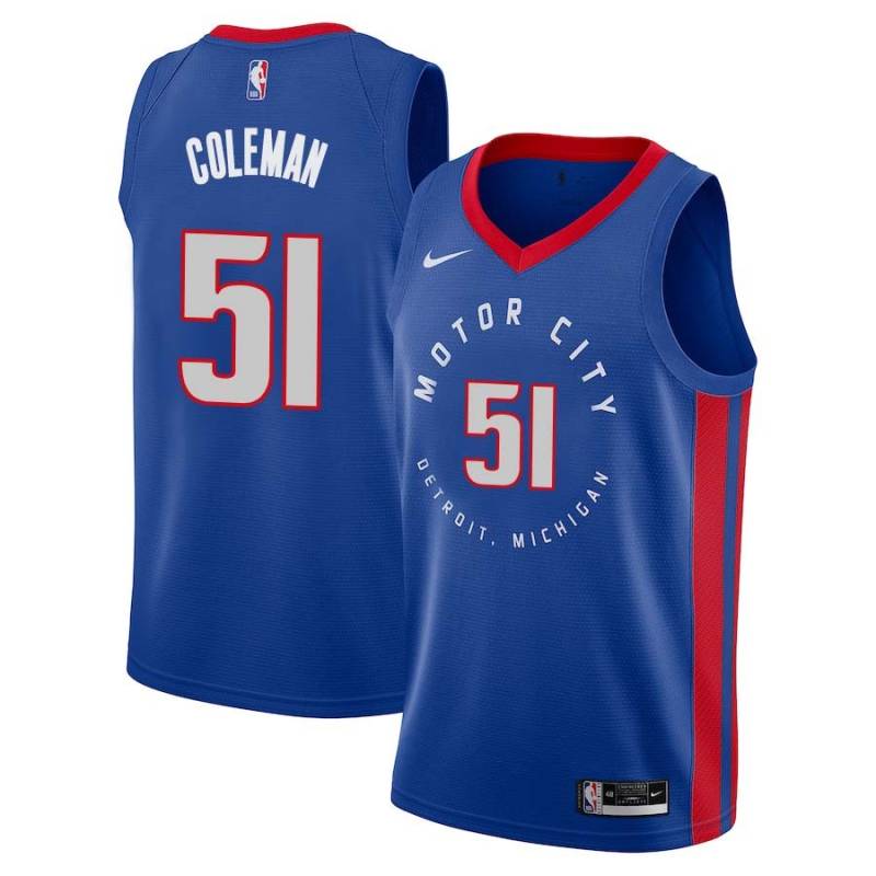 2020-21City Ben Coleman Pistons #51 Twill Basketball Jersey FREE SHIPPING