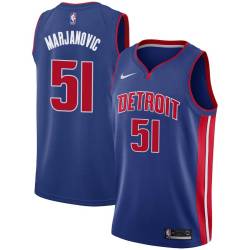 Blue Boban Marjanovic Pistons #51 Twill Basketball Jersey FREE SHIPPING