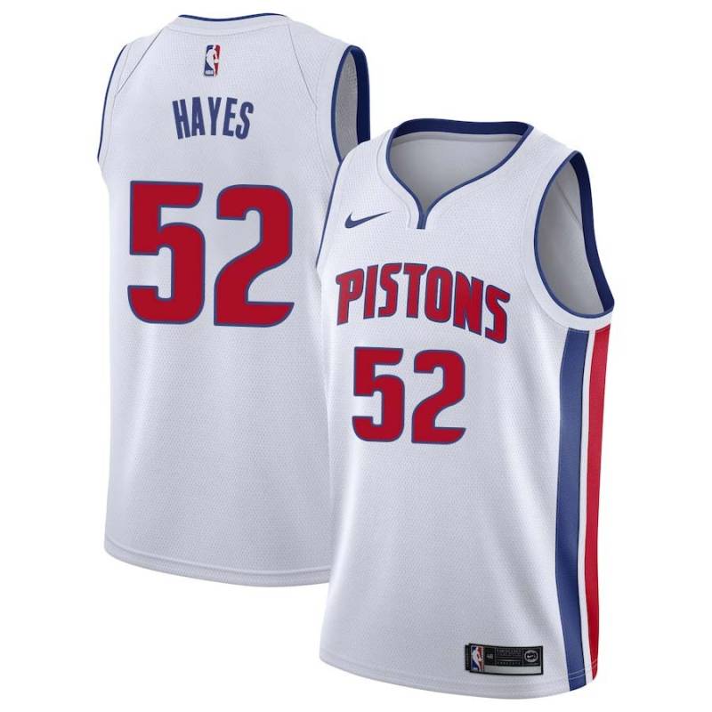 White Steve Hayes Pistons #52 Twill Basketball Jersey FREE SHIPPING