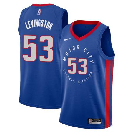 2020-21City Cliff Levingston Pistons #53 Twill Basketball Jersey FREE SHIPPING