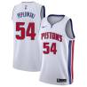 White Mike Peplowski Pistons #54 Twill Basketball Jersey FREE SHIPPING