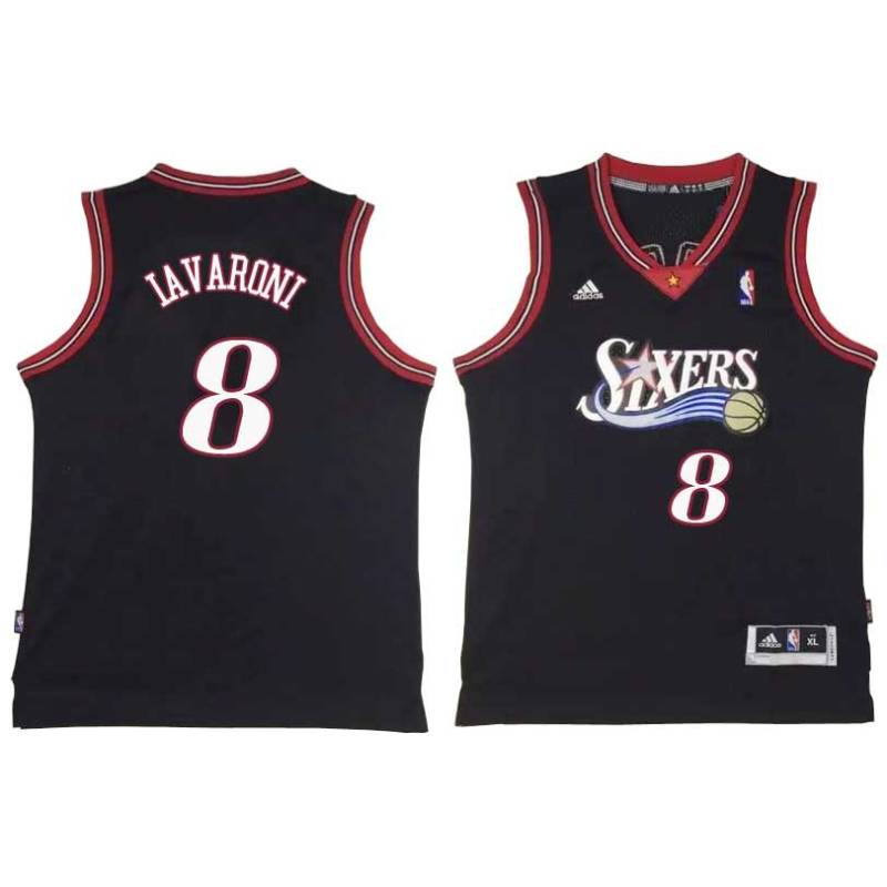 Black Throwback Marc Iavaroni Twill Basketball Jersey -76ers #8 Iavaroni Twill Jerseys, FREE SHIPPING