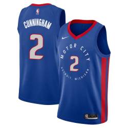 2020-21City 2021 Draft Cade Cunningham Pistons #2 Twill Basketball Jersey FREE SHIPPING