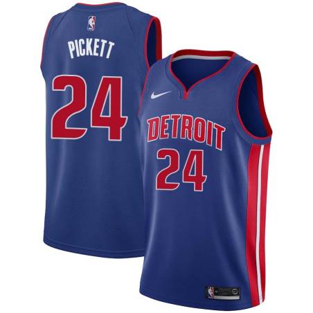 Blue 2021 Draft Jamorko Pickett Pistons #24 Twill Basketball Jersey FREE SHIPPING
