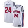 White 2021 Draft Jamorko Pickett Pistons #24 Twill Basketball Jersey FREE SHIPPING
