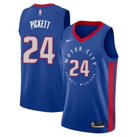 2020-21City 2021 Draft Jamorko Pickett Pistons #24 Twill Basketball Jersey FREE SHIPPING