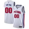 White Customized Detroit Pistons Twill Basketball Jersey FREE SHIPPING