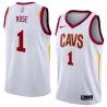 White Derrick Rose Cavaliers #1 Twill Basketball Jersey FREE SHIPPING