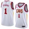 White Nik Stauskas Cavaliers #1 Twill Basketball Jersey FREE SHIPPING