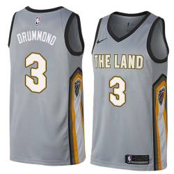 Gray Andre Drummond Cavaliers #3 Twill Basketball Jersey FREE SHIPPING