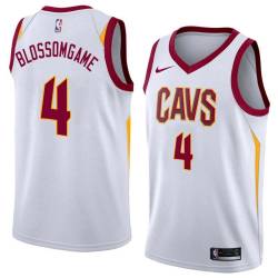 White Jaron Blossomgame Cavaliers #4 Twill Basketball Jersey FREE SHIPPING