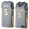 Gray Marques Bolden Cavaliers #5 Twill Basketball Jersey FREE SHIPPING