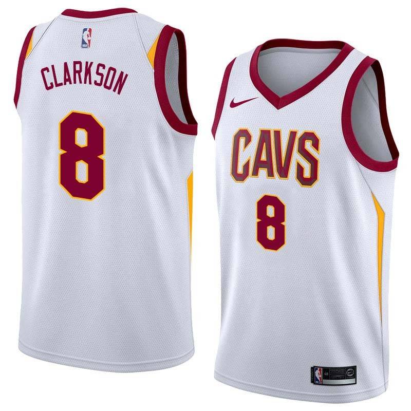 White Jordan Clarkson Cavaliers #8 Twill Basketball Jersey FREE SHIPPING