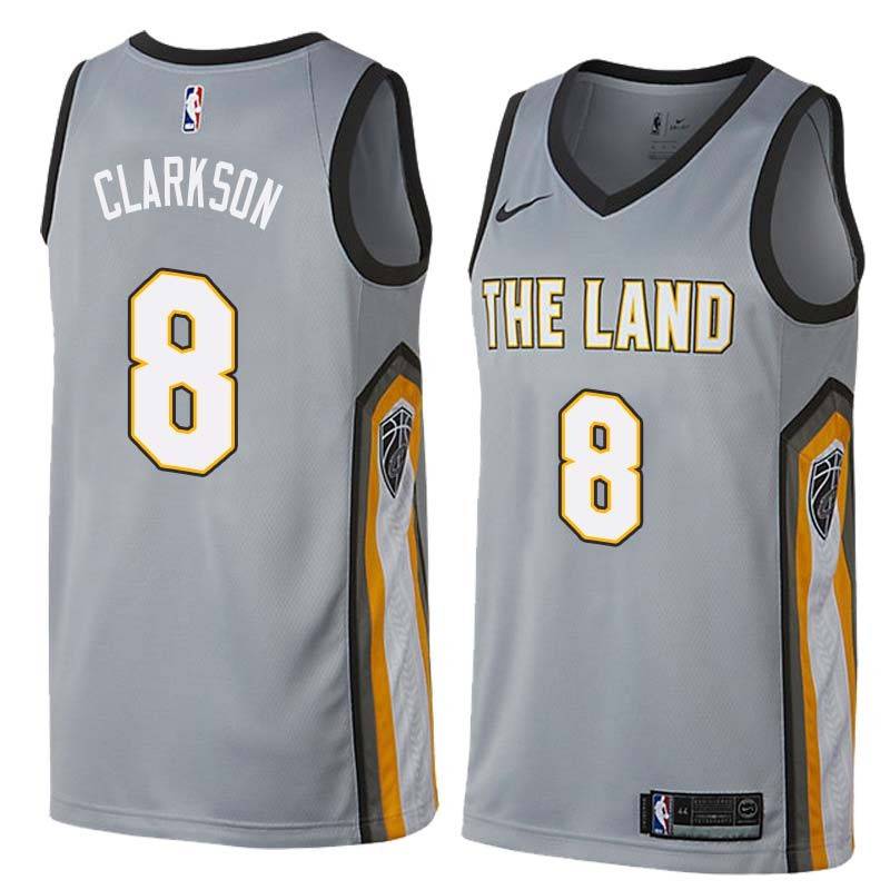 Gray Jordan Clarkson Cavaliers #8 Twill Basketball Jersey FREE SHIPPING