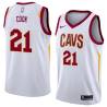 White Tyler Cook Cavaliers #21 Twill Basketball Jersey FREE SHIPPING