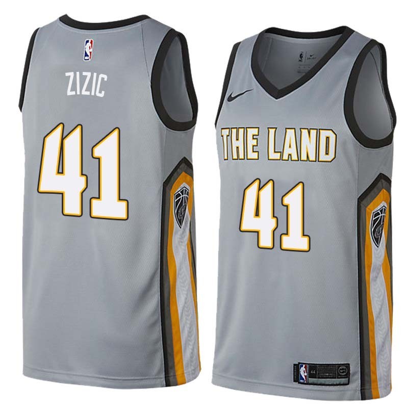 Gray Ante Zizic Cavaliers #41 Twill Basketball Jersey FREE SHIPPING