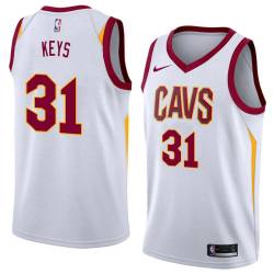 White Randolph Keys Twill Basketball Jersey -Cavaliers #31 Keys Twill Jerseys, FREE SHIPPING