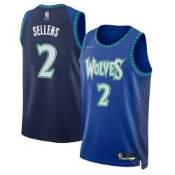 2021/22 City Edition Brad Sellers Twill Basketball Jersey -Timberwolves #2 Sellers Twill Jerseys, FREE SHIPPING