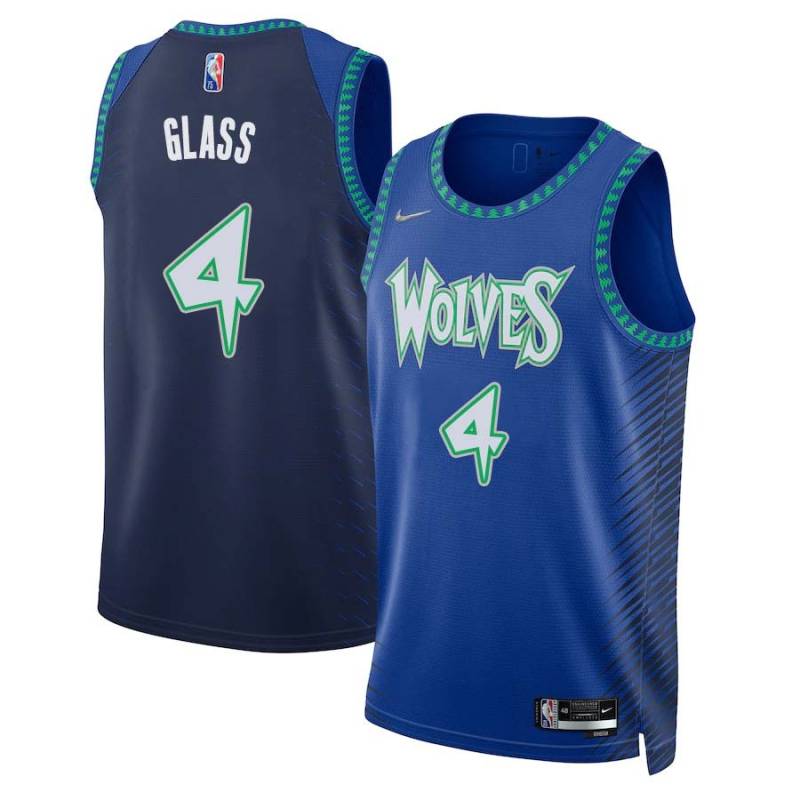 2021/22 City Edition Gerald Glass Twill Basketball Jersey -Timberwolves #4 Glass Twill Jerseys, FREE SHIPPING