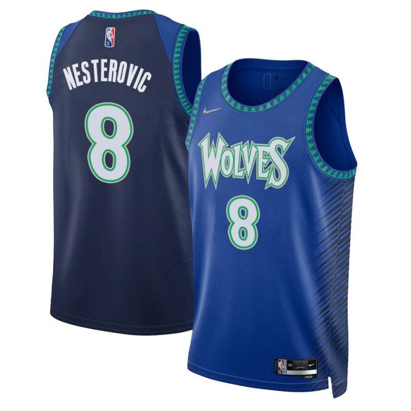 2021/22 City Edition Rasho Nesterovic Twill Basketball Jersey -Timberwolves #8 Nesterovic Twill Jerseys, FREE SHIPPING