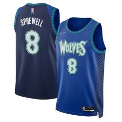 2021/22 City Edition Latrell Sprewell Twill Basketball Jersey -Timberwolves #8 Sprewell Twill Jerseys, FREE SHIPPING