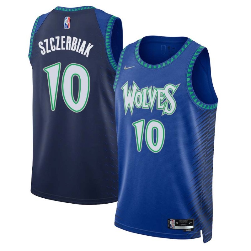 2021/22 City Edition Wally Szczerbiak Twill Basketball Jersey -Timberwolves #10 Szczerbiak Twill Jerseys, FREE SHIPPING