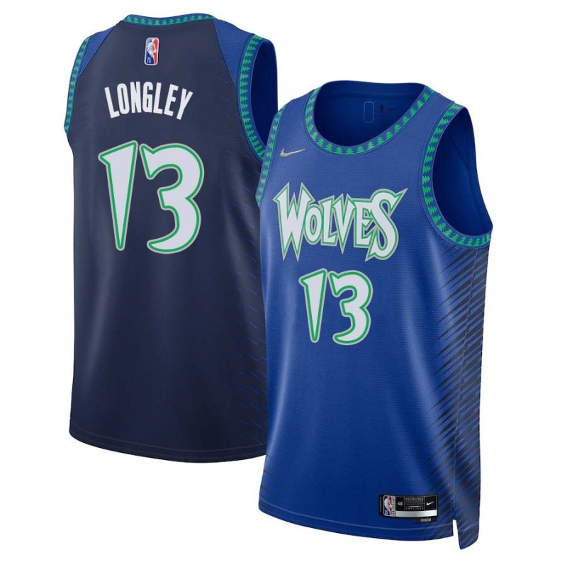 2021/22 City Edition Luc Longley Twill Basketball Jersey -Timberwolves #13 Longley Twill Jerseys, FREE SHIPPING