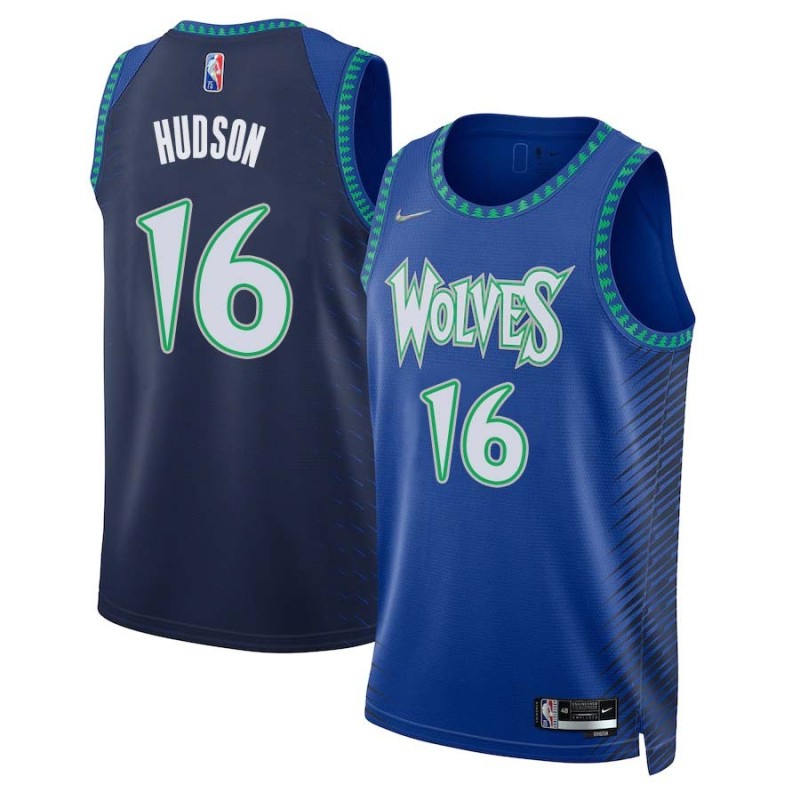 2021/22 City Edition Troy Hudson Twill Basketball Jersey -Timberwolves #16 Hudson Twill Jerseys, FREE SHIPPING