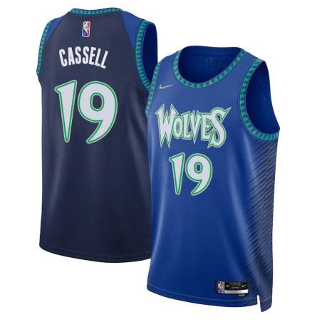 2021/22 City Edition Sam Cassell Twill Basketball Jersey -Timberwolves #19 Cassell Twill Jerseys, FREE SHIPPING