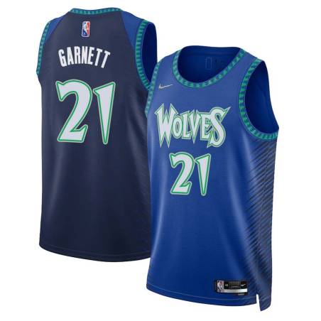 2021/22 City Edition Kevin Garnett Twill Basketball Jersey -Timberwolves #21 Garnett Twill Jerseys, FREE SHIPPING