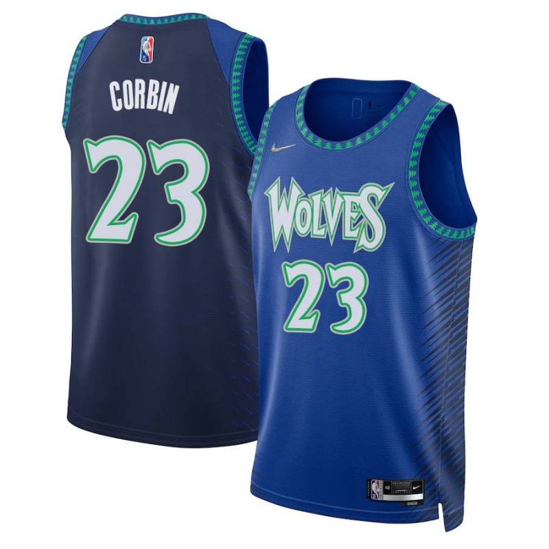 2021/22 City Edition Tyrone Corbin Twill Basketball Jersey -Timberwolves #23 Corbin Twill Jerseys, FREE SHIPPING