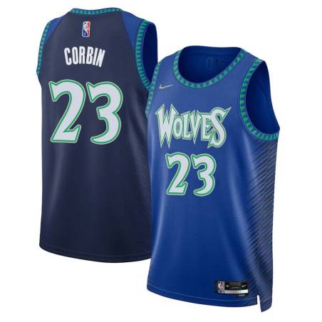 2021/22 City Edition Tyrone Corbin Twill Basketball Jersey -Timberwolves #23 Corbin Twill Jerseys, FREE SHIPPING