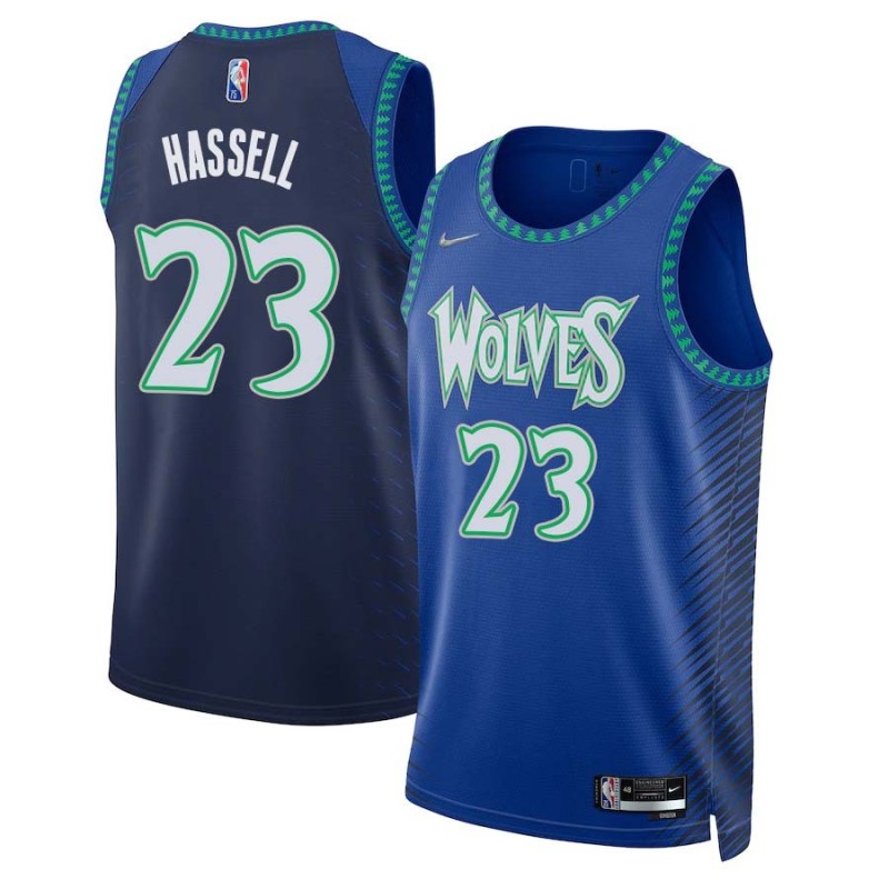 2021/22 City Edition Trenton Hassell Twill Basketball Jersey -Timberwolves #23 Hassell Twill Jerseys, FREE SHIPPING