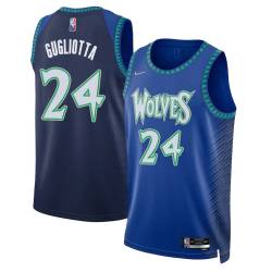 2021/22 City Edition Tom Gugliotta Twill Basketball Jersey -Timberwolves #24 Gugliotta Twill Jerseys, FREE SHIPPING