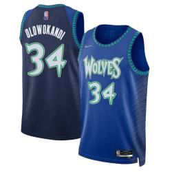 2021/22 City Edition Michael Olowokandi Twill Basketball Jersey -Timberwolves #34 Olowokandi Twill Jerseys, FREE SHIPPING