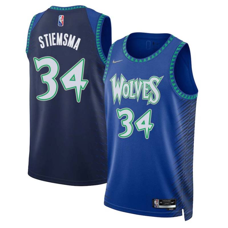 2021/22 City Edition Greg Stiemsma Twill Basketball Jersey -Timberwolves #34 Stiemsma Twill Jerseys, FREE SHIPPING