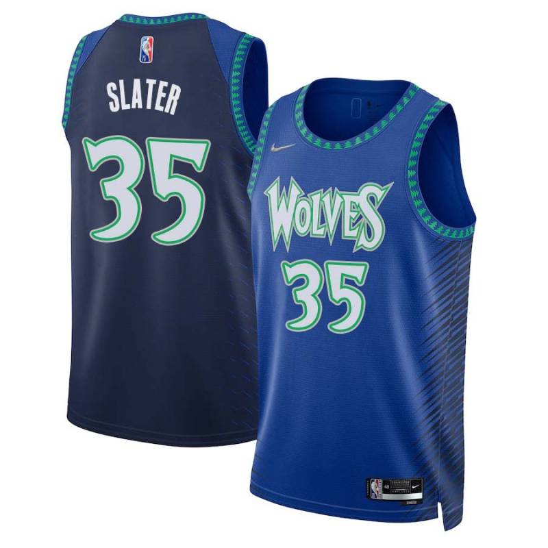 2021/22 City Edition Reggie Slater Twill Basketball Jersey -Timberwolves #35 Slater Twill Jerseys, FREE SHIPPING