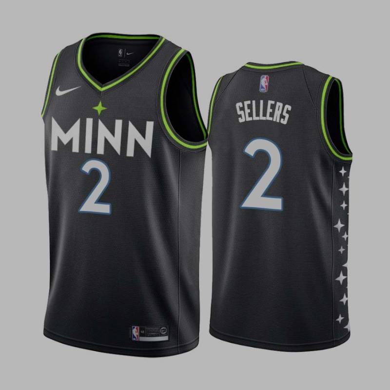 2020-21City Brad Sellers Twill Basketball Jersey -Timberwolves #2 Sellers Twill Jerseys, FREE SHIPPING