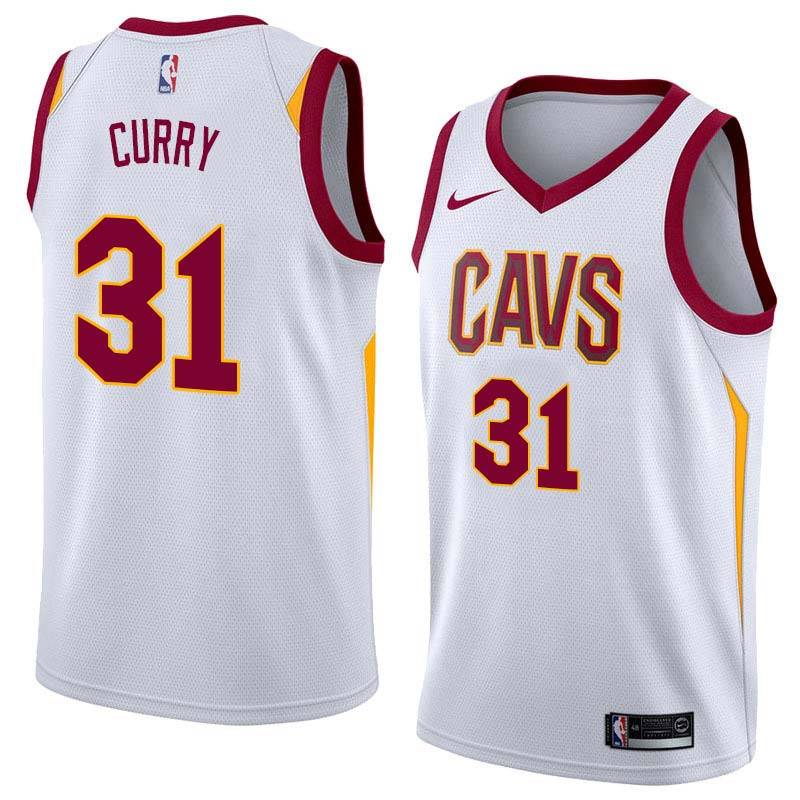 White Seth Curry Twill Basketball Jersey -Cavaliers #31 Curry Twill Jerseys, FREE SHIPPING