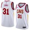 White Seth Curry Twill Basketball Jersey -Cavaliers #31 Curry Twill Jerseys, FREE SHIPPING