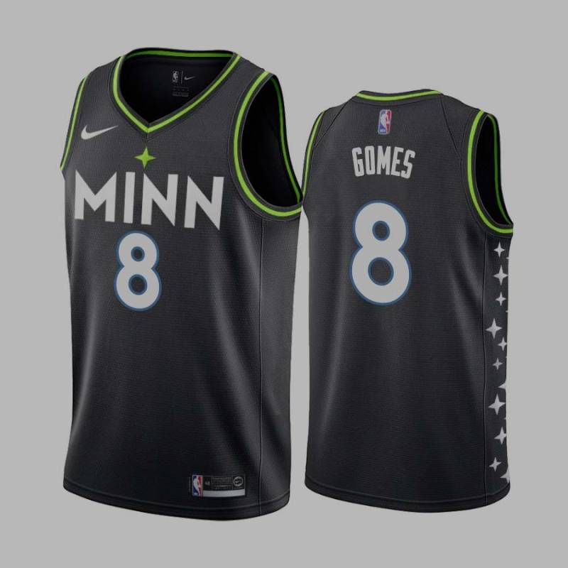 2020-21City Ryan Gomes Twill Basketball Jersey -Timberwolves #8 Gomes Twill Jerseys, FREE SHIPPING