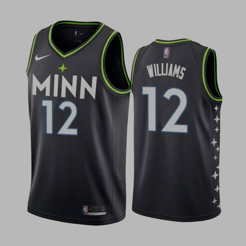 2020-21City Corey Williams Twill Basketball Jersey -Timberwolves #12 Williams Twill Jerseys, FREE SHIPPING