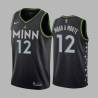 2020-21City Luc Mbah a Moute Twill Basketball Jersey -Timberwolves #12 Mbah a Moute Twill Jerseys, FREE SHIPPING