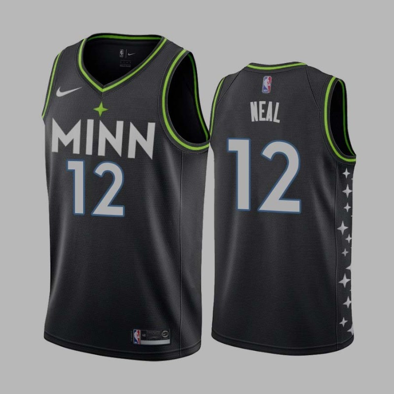 2020-21City Gary Neal Twill Basketball Jersey -Timberwolves #12 Neal Twill Jerseys, FREE SHIPPING