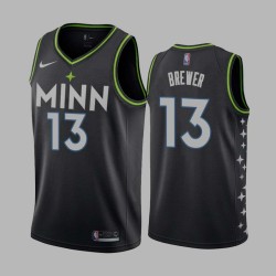 2020-21City Corey Brewer Twill Basketball Jersey -Timberwolves #13 Brewer Twill Jerseys, FREE SHIPPING