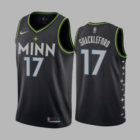 2020-21City Charles Shackleford Twill Basketball Jersey -Timberwolves #17 Shackleford Twill Jerseys, FREE SHIPPING